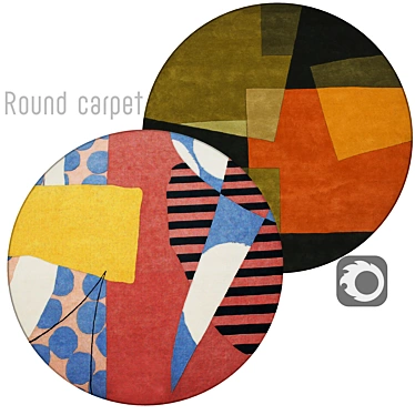Round Interior Carpet 3D model image 1 