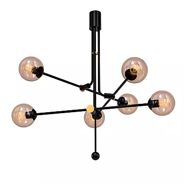 Industrial Metal Hanging Lamp 3D model image 1 
