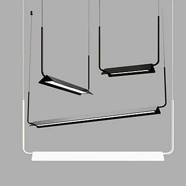 Sleek Aluminum LED Pendant 3D model image 1 