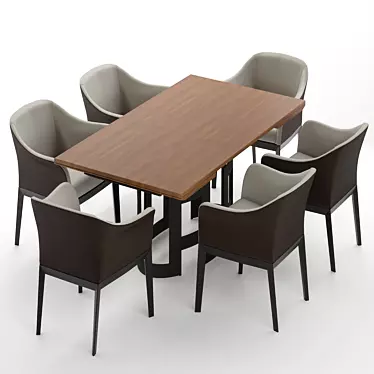 Modern Dining Table Set 3D model image 1 