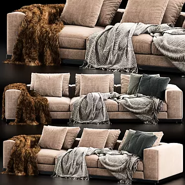Modern Minotti West Sofa: Sleek Design & Superior Comfort 3D model image 1 