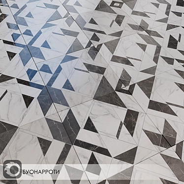 Elegant Marble: Buonarroti Dark Grey 3D model image 1 