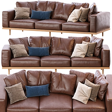 Newport 2-Piece Chaise Sectional: Relax in Style 3D model image 1 