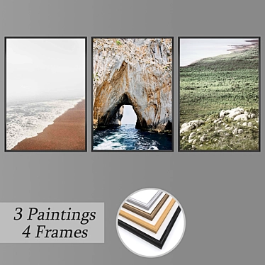 Artistic Wall Paintings Set 3D model image 1 