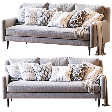 Crosby Mid-C Sofa: Stylish 3-Seater 3D model image 1 