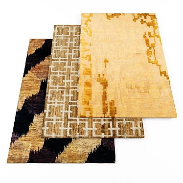 Variety of 5 High-Resolution Textured Carpets 3D model image 1 