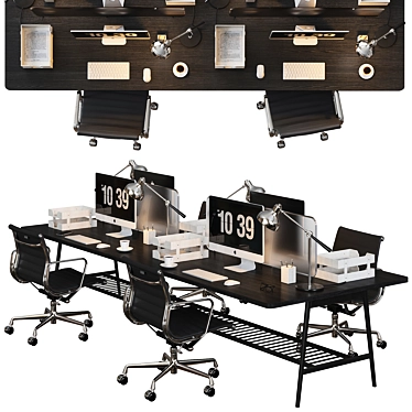 Sleek Office Furniture Set 3D model image 1 