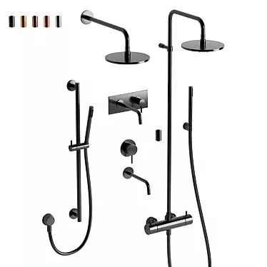 Sleek Shower Set by Paffoni 3D model image 1 