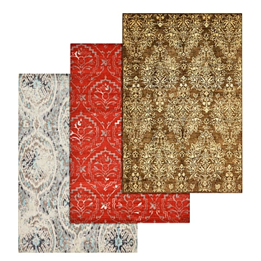 Luxury Set of 3 High-Quality Carpets 3D model image 1 