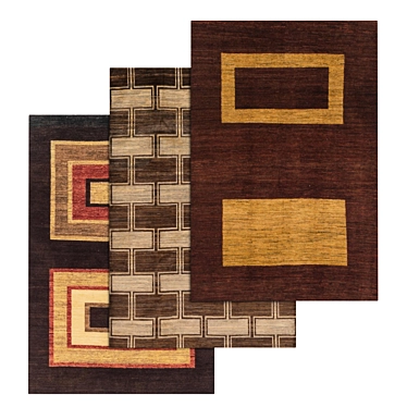 Stylish Carpets Set with High-Quality Textures 3D model image 1 