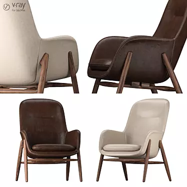 Elevate Your Space with the DWR Nora Lounge Chair 3D model image 1 