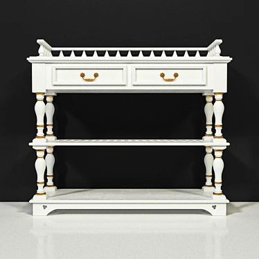  Retro Console Table 55.11 inches 3D model image 1 