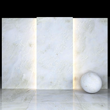 Elegant Silver White Marble: 6 Textures, Stunning Slabs 3D model image 1 