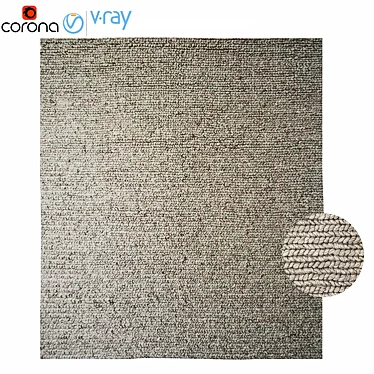 Cozy Braided Wool Rug 3D model image 1 