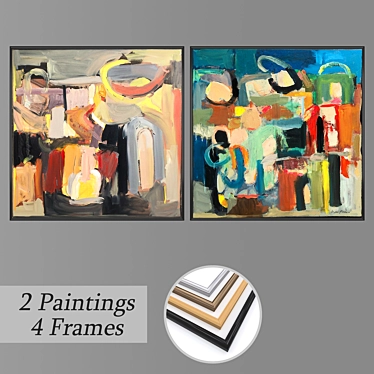 Modern Wall Art Set with Various Frame Options 3D model image 1 