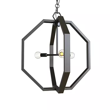 Vintage-inspired Cooper Brass Chandelier 3D model image 1 