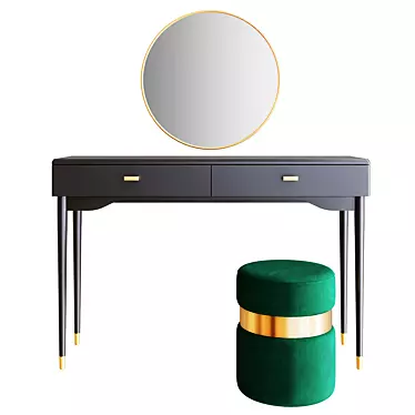 Elegant Novani Dressing Table Set 3D model image 1 