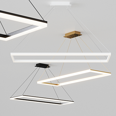 Sleek Circ Square Pendant Light by GROK 3D model image 1 