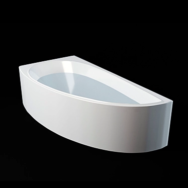 Elegant Asymmetric Bath, 1500*750mm 3D model image 1 