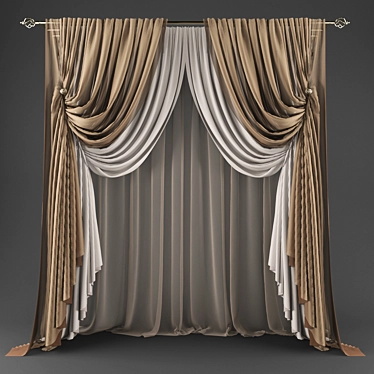 Elegant Drapery for Chic Décor 3D model image 1 