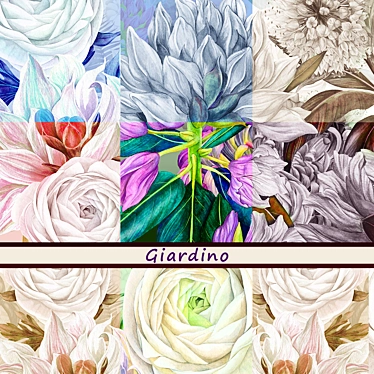 Eternal Beauty: Giardino Floral Wallpaper 3D model image 1 