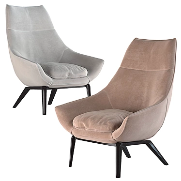 Elegant ERMES Armchair: Contemporary Comfort 3D model image 1 