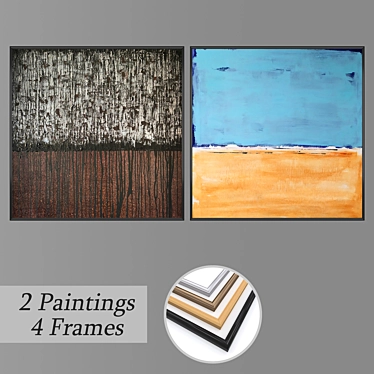 Elegant Double Painting Set 3D model image 1 