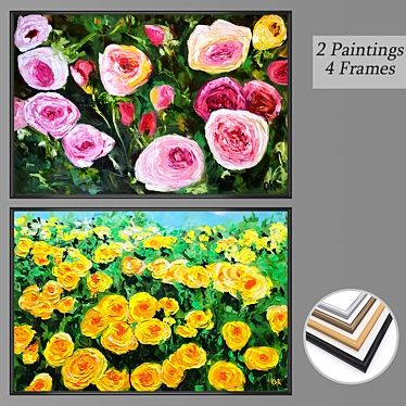 Elegant Wall Art Set with Multiple Frames 3D model image 1 