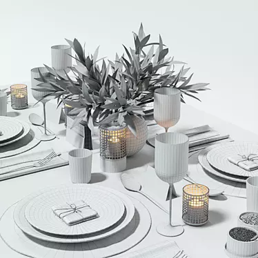 Table setting in dark colors
