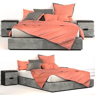 Luxury Linen Bedding Set 3D model image 1 