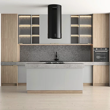 Modular Hadi Kitchen - Customizable & Space-saving 3D model image 1 