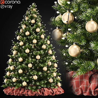 Festive Fir: 877,594 Poly & Vert Christmas Tree 02 3D model image 1 