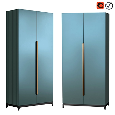 Modern Metropolitan Wardrobe - 100 cm 3D model image 1 