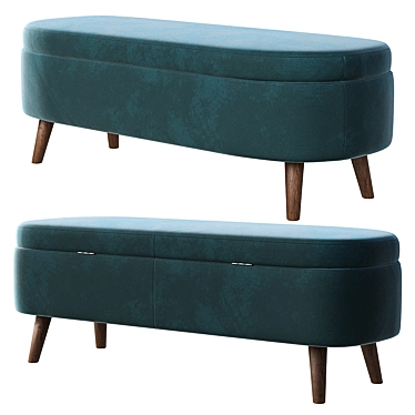 Easily Customizable Lulu Ottoman 3D model image 1 