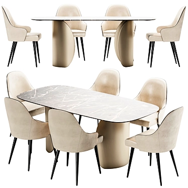 Refined Ludwig Dining Set 3D model image 1 