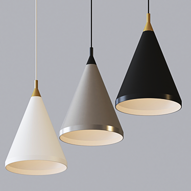 Minimalist Conical Pendant Light 3D model image 1 