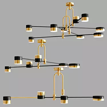 Modern LED Hinge Chandelier 3D model image 1 