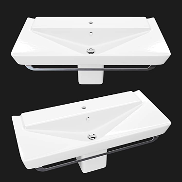 Sophisticated Wall-Hung Washbasin - Jacob Delafon Reve 100 cm 3D model image 1 