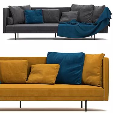 Japanese-inspired Minotti Torii Sofa: Elegant Simplicity 3D model image 1 