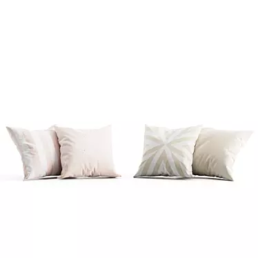 Cozy H&M Beige Pillow Set 3D model image 1 