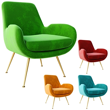 Versatile Moby Accent Chair: Customizable Color Options 3D model image 1 