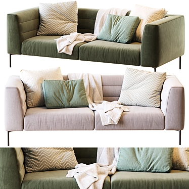 Elegant Botero Sofa: H 71 x 208 x 92 3D model image 1 