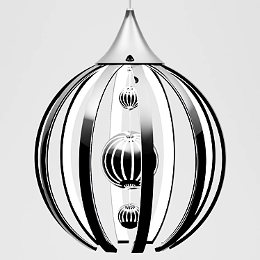 Modern Chrome Nicco LED Chandelier 3D model image 1 