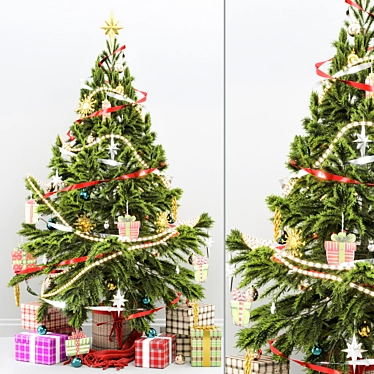 Festive Christmas Tree Display 3D model image 1 