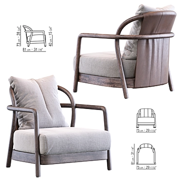 Alison Flexform Armchair: Elegant and Comfortable 3D model image 1 