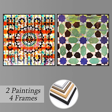 Mixed-Frames Wall Art Set 3D model image 1 