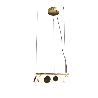 Golden Shell Pendant Chandelier 3D model image 1 