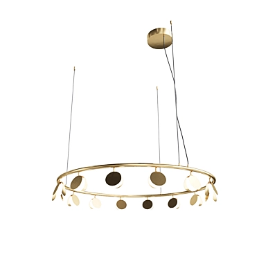 Golden Shell Pendant Chandelier 3D model image 1 