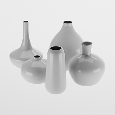 Elegant Ceramic Vases 3D model image 1 