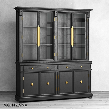 Vintage Oak Sideboard Moonzana 3D model image 1 